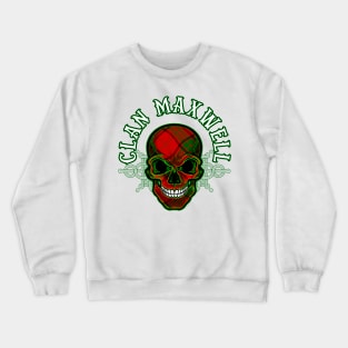 Scottish Clan Maxwell Tartan Celtic Skull Crewneck Sweatshirt